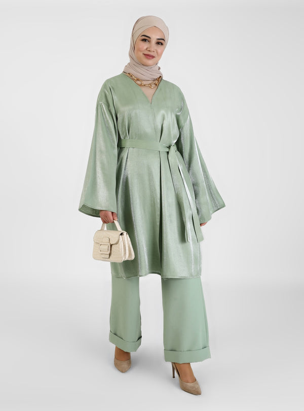 Unlined - Green - Kimono - 8194702 Moda Zarya
